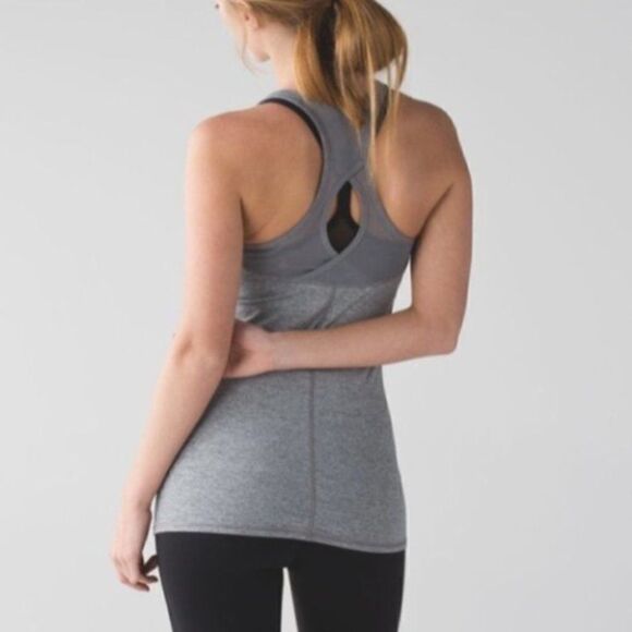 LULULEMON | Cool Racerback Exhale Heathered Slate/Battleship size 4 - Picture 1 of 7